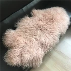 Tibetan Lamb Fur Blanket Pink Mongolian Fur Throw