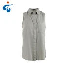 China custom woven fashion designer casual woman tops