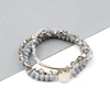 Hot Sale 3Pcs/Set Fantasy Gray Crystal Beads Bracelets For Women