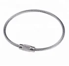 Bulk Price Stainless steel Wire Cable Keyring Hook, Metal Keychain