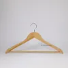 DL691Wholesale high quality clothes coat hanger retailer grade A natural wooden hangers wholesale Suit hanger with bar