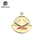 custom enamel logo name gold anchor necklace charm pendant