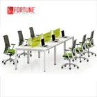 Modern new white design customize office furniture call center 6 person workstation cubicle and mesh chair (FOH-N4212)