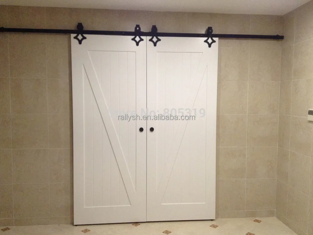 Rally sliding barn doors hardware, pulleys and track kits with install manual