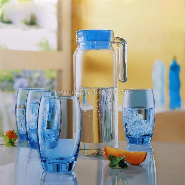 2016 factory outlet eco-friendly 5pc glass water jug and glass