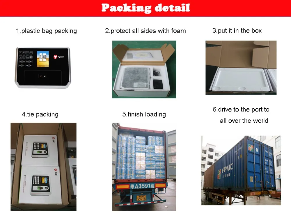 Packing details of face&fingerprint time attendance system machine