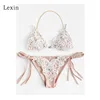 Two piece sexi lace embroidery bathing suits bikini swimsuits