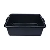 Heavy duty plastic storage tableware box large black tote box for restaurant