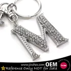 Custom rhinestone sparkling english alphabet letters key ring