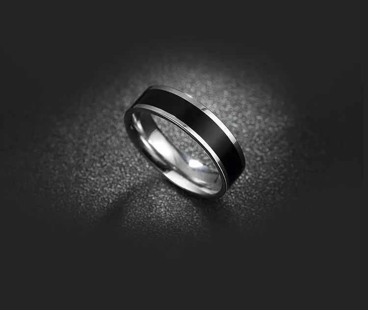 stainless steel戒指,stainlesssteel戒指 high polished stainless steel two tone black men