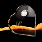 Personalized Engraved Wedding Gifts Heart Shaped Crystal Clock For Guests Souvenirs Baby Shower Favors