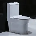 Ceramic siphonic 360 angle tornado flushing one-piece toilet