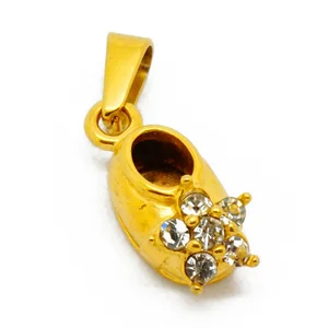 steel fashion shoe pendant antique gold plated female jewellery