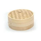 Dia 25.5CM Customized Logo Restaurant Bamboo Wood Steam Cooker Food Steamer