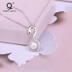 New Design Women Christmas Gift Jewelry 925 Sterling Silver Fantasy Swan Inlaid Zircon Pearl Charm Pendant Necklace