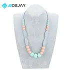 Chunky chocker beads necklace silicone teething necklace with cheap price