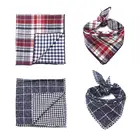 Custom Pet Dog Plaid Bandana Reversible Cotton Square Dog Bandana