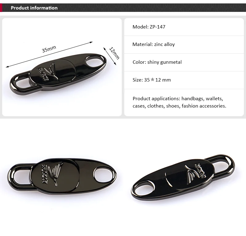 Logo Zip Puller Metal