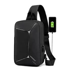 Reflective Waterproof Business shoulder Messenger bags cross body Smart USB charging Sling Chest Bag for men
