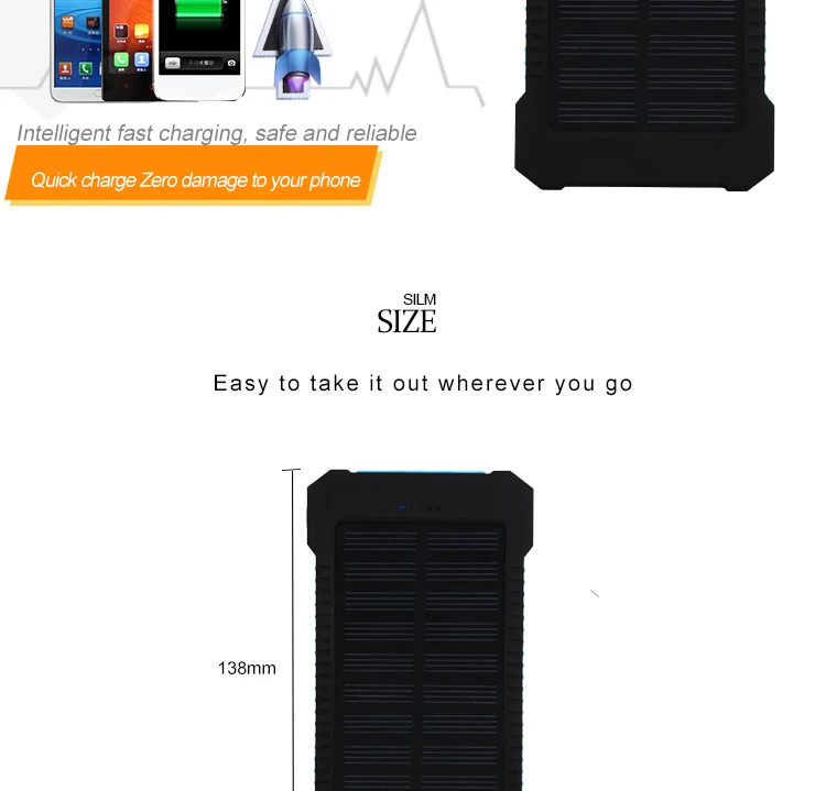high quality slim powerbank 10000mah, waterproof solar panel power bank 10000 mah - ANKUX.COM