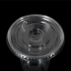 96mm custom disposable clear PET rounded plastic flat lids for cup