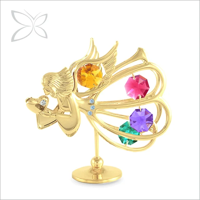 specialized luxury gold plated metal crystal angel gifts