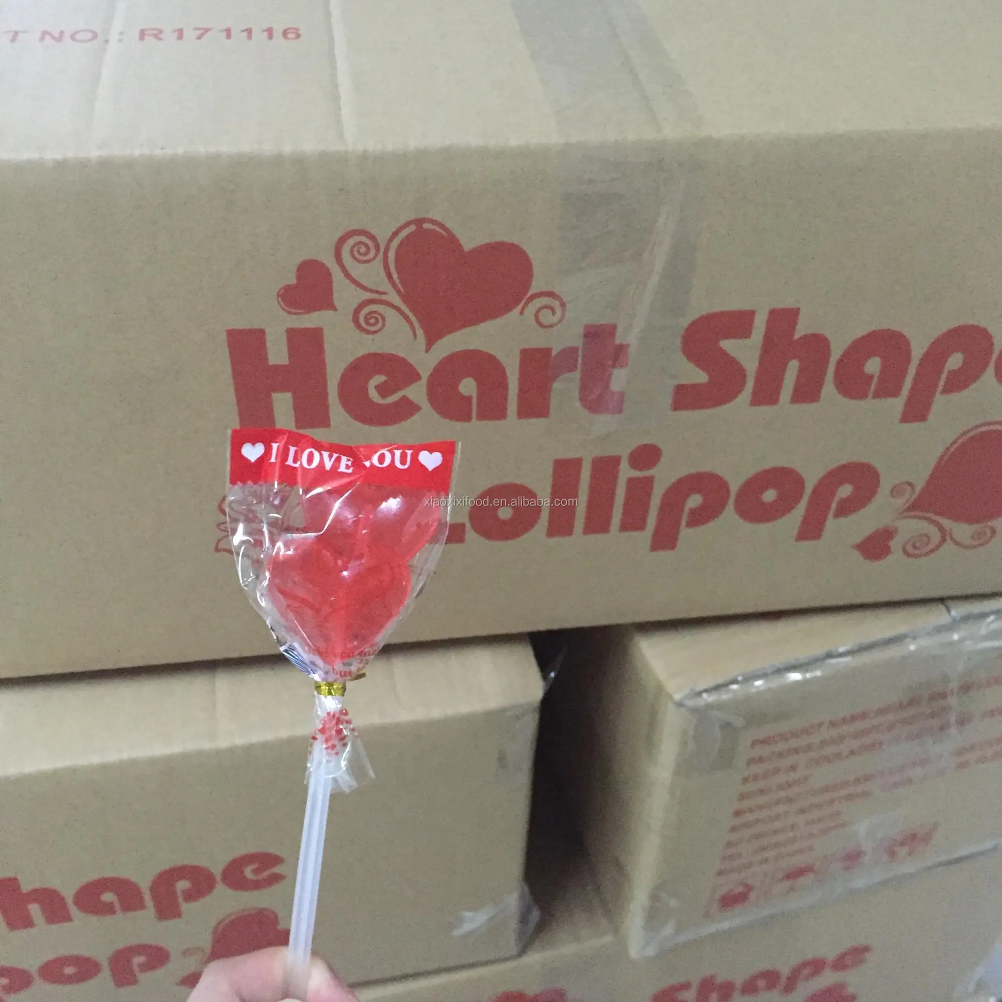 wholesale heart shape lollipop sweet hard candy
