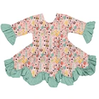 latest children dress designs ruffle kids clothing dress boutique baby clothes cute