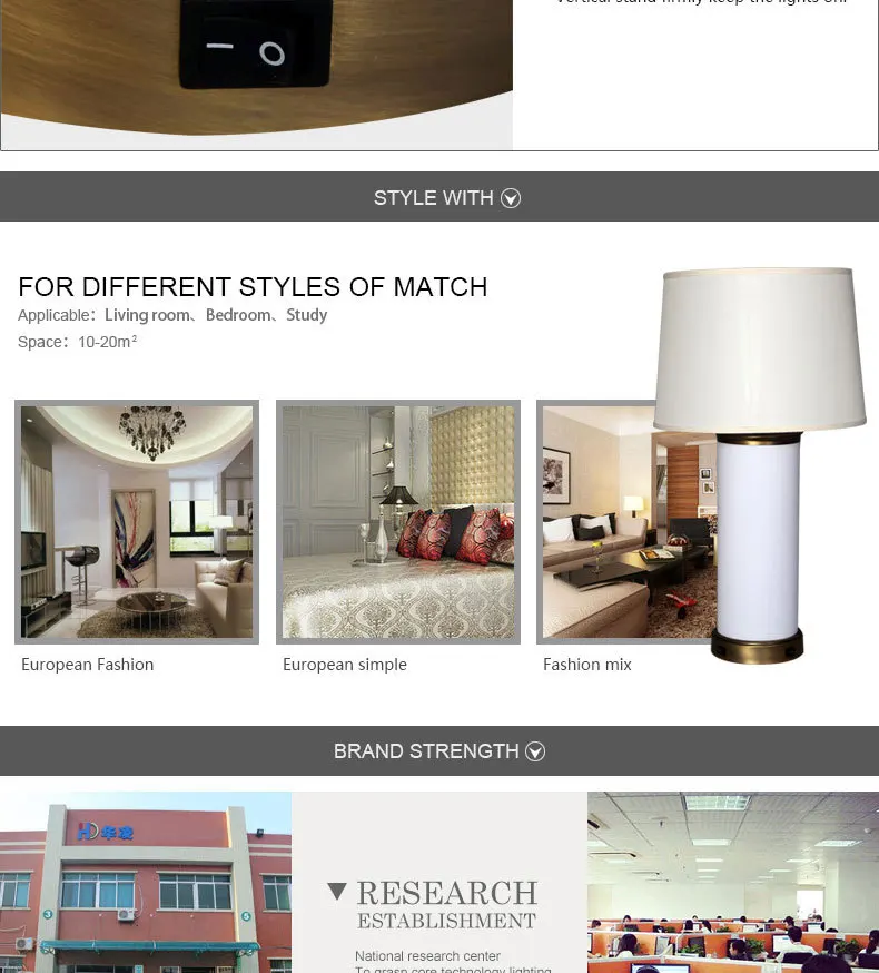 Best selling american style acrylic lampshade antique table lamp