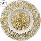 Custom made wholesale gold elegant cheap dinner glass charger plate