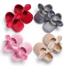 Brand New Infant Baby Soft Sole bow Shoes Newborn Girls Toddler Crib Moccasin Prewalker Velvet Bow First Walkers Shoes