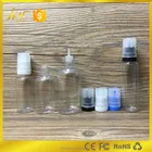 hot sale 30 ml PET plastic e liquid bottle with flat top double colors childproof and tamper evident cap and long tip