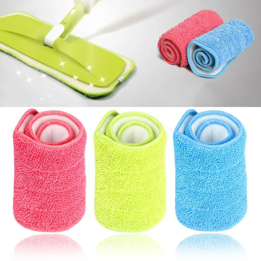 3 Colors Replacement Microfiber Washable Mophead Wet and Dry Cleaning Mop Pads Fit Flat Spray Mops Household Cleaning Tools