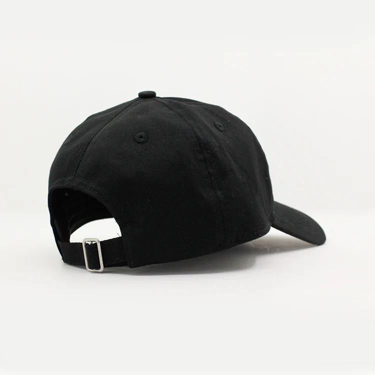 OEM cheap price black cotton hat, strap back hats caps baseball