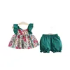 Baby Girls clothing sets garden sets summer fashion sleeveless skirt with pants suit popular suspenders suit