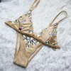 Custom made Bikini Women Sexy Diamond Swimsuit Crystal Swimwear Brazilian Bikini