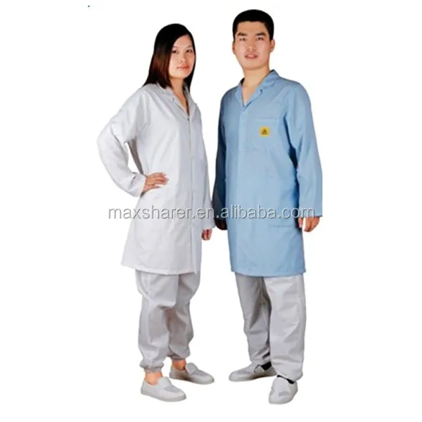 antistatic working clothes esd cleanroom smock garment fabric