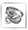 Engraved I Love You More Dog Paw Print Infinity Ring