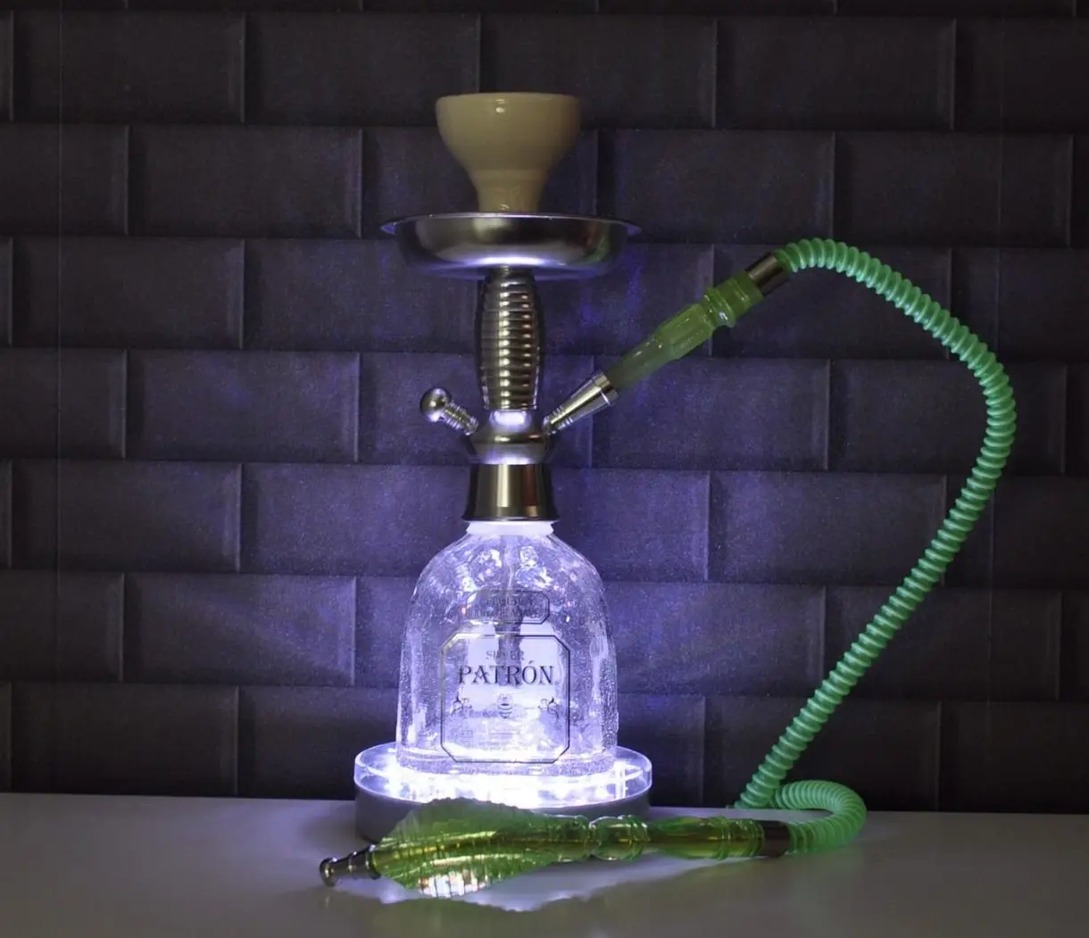 2016 Online Shopping 3aa Battery Operated Glass Led Hookah Light Base