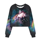 Women crewneck custom printed crop tops in stock sweatshirt without Hood