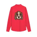 Young Ladies Cute Dog Animal Pattern Digital Printed Blouse with Long Sleeves Custom Designs Allowed