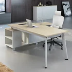 Full aluminum frame panel material wooden white office desk executive desk