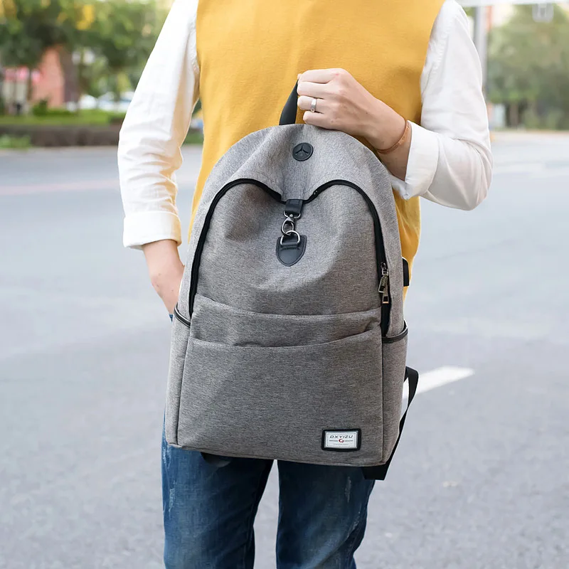 Anti Theft Men Backpack Canvas Large USB Recharging Women Laptop Bag Boy Girl School Bag Teenager Travel Backpack Mochila BP0209 (17)