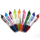 Promotional custom pen logo printed pull out gift banner pen with rubber grip