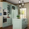Indonesia Project Modern Style Light Green PVC Kitchen Cabinet