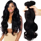 Hot wholesale hair 12 14 16 18 20 22 24 26 inch Brazilian weave natural black virgin human hair body wave
