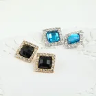 Fashion and Colorful Square Bouquet Wedding Flat Back Rhinestone Button for Wholesale