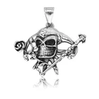 Men's Charm Vanever Black Skull Head Charm Stainless Steel Pendant Halloween Jewelry For Party