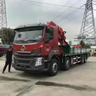 8x4 cargo truck with 20 tons hiab knuckle boom crane