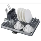 Factory Wholesale Kitchen Shelf Organizer Storage Dish And Bowl Draining Rack With Plastic Tray